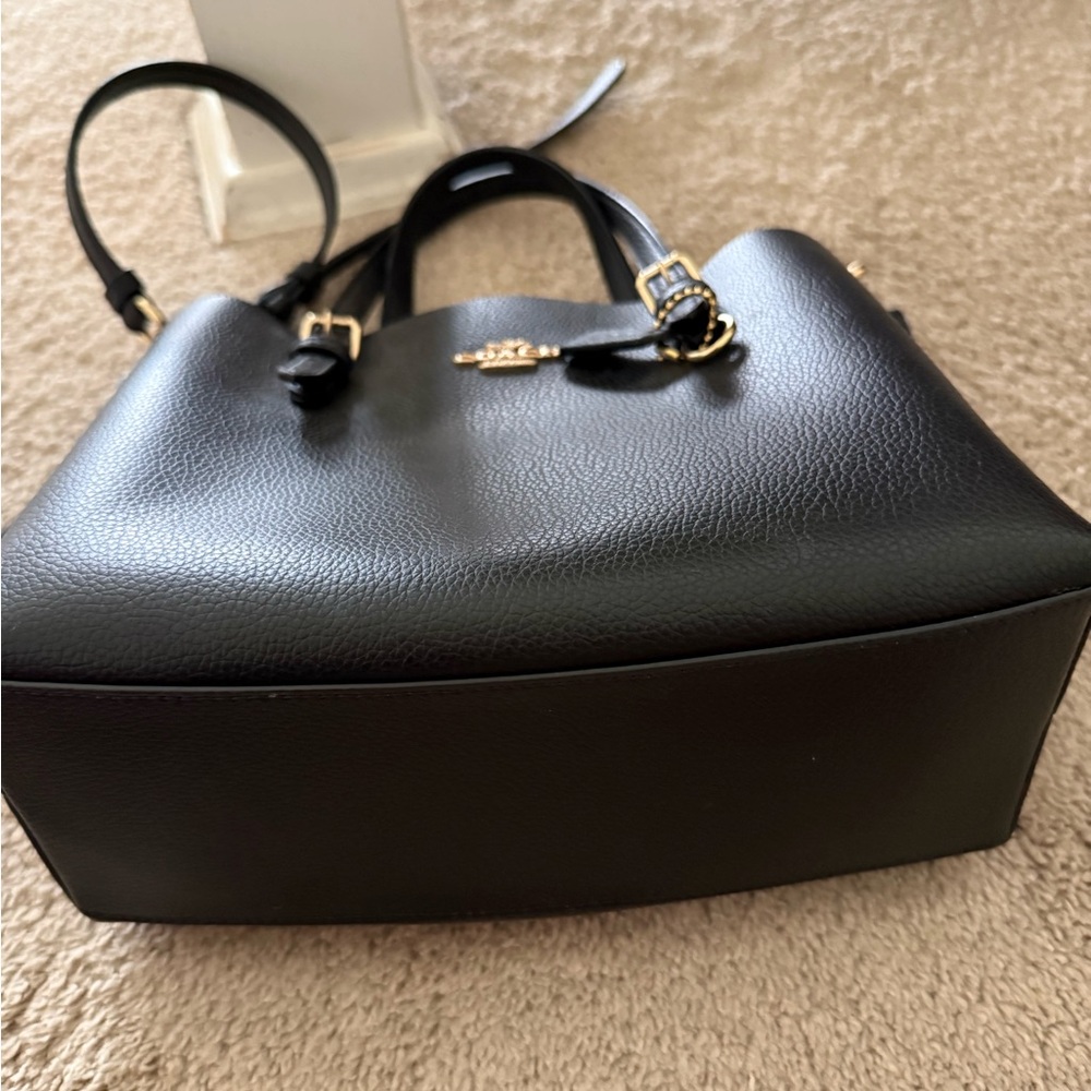 Coach Black Pebbled Leather Satchel with Gold Hardware - Picture 4 of 4